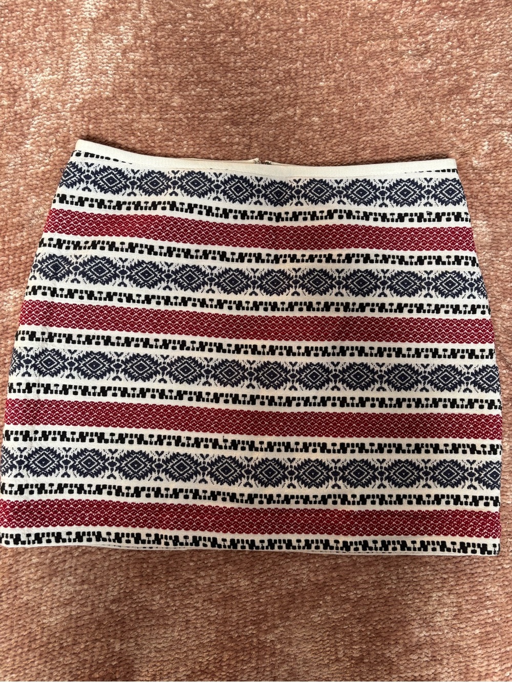 Madewell Navy, Red & White Striped Mini Skirt